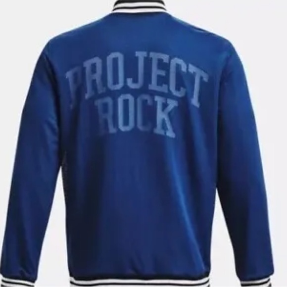 *New* Under Armour Project Rock Mesh Varsity Jacket Mens Large Blue 1377437 471 - Picture 4 of 5